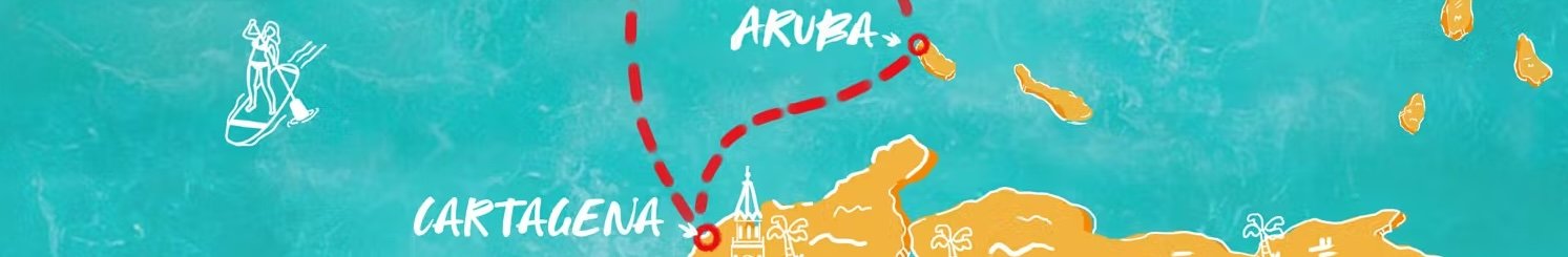 Illustrated map of the voyage route